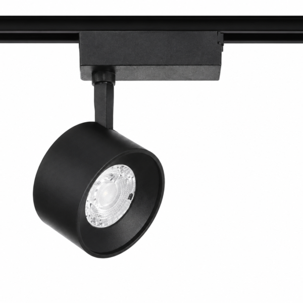 led smart cob track light (round black)